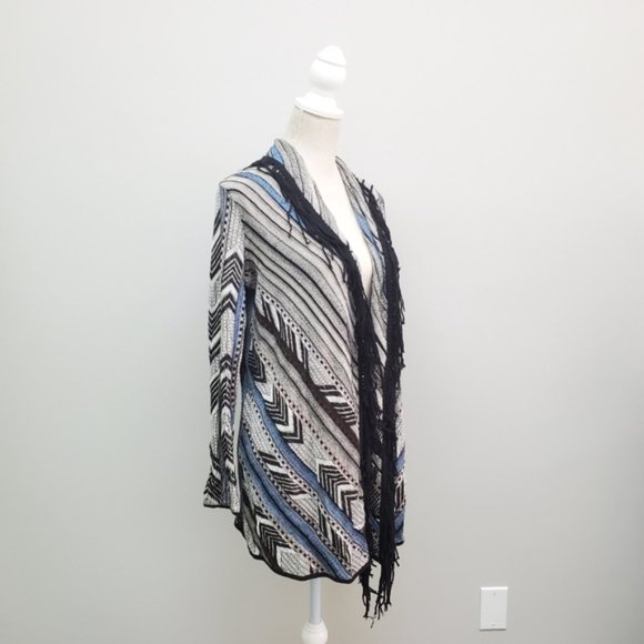 Nic + Zoe Fringe Cardigan Long Sleeve Open, XS - Picture 1 of 6